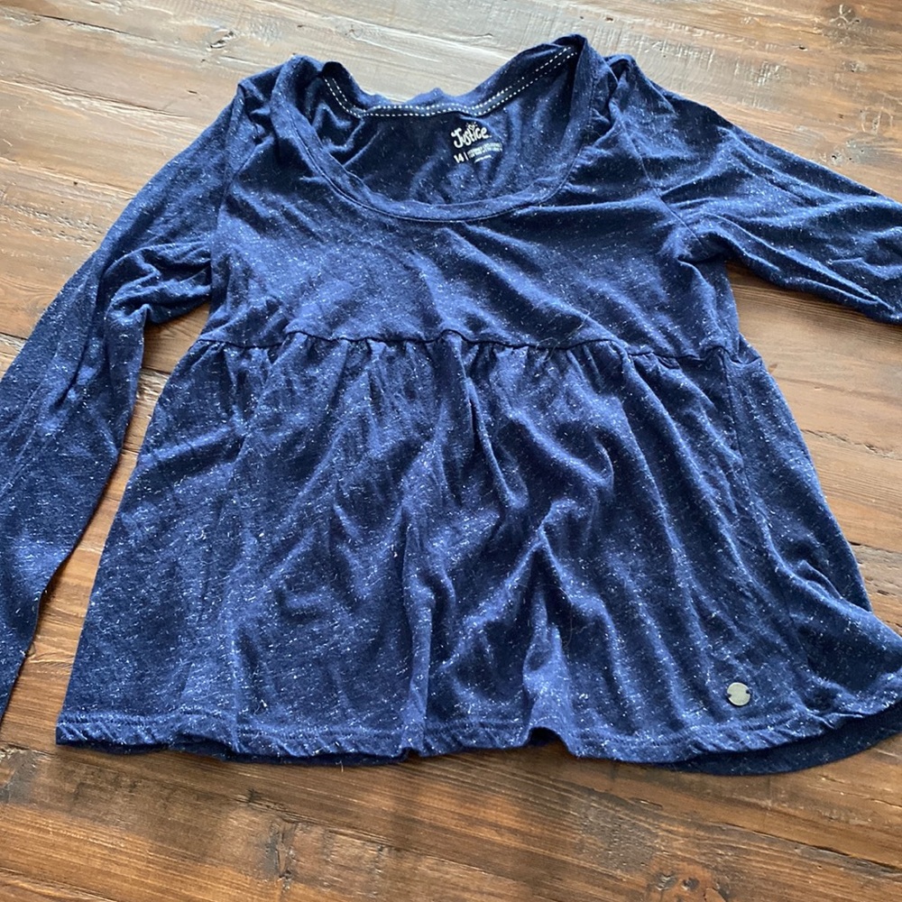 GIRLS JUSTICE navy sparkle babydoll top (14)